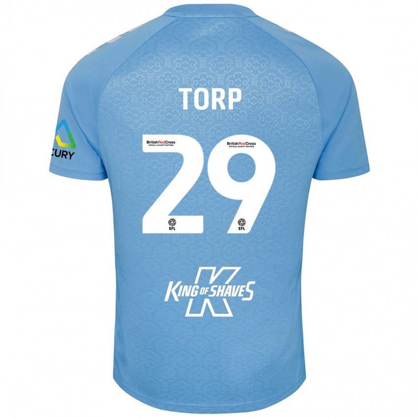 Kinderen Victor Torp #29 Blauw Wit Thuisshirt Thuistenue 2024/25 T-Shirt België