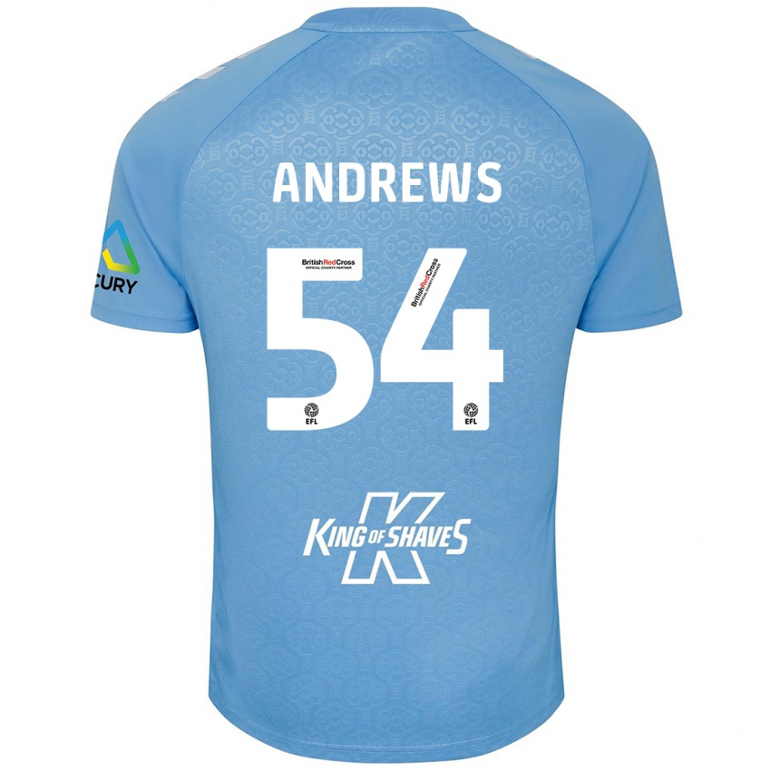 Kinderen Kai Andrews #54 Blauw Wit Thuisshirt Thuistenue 2024/25 T-Shirt België