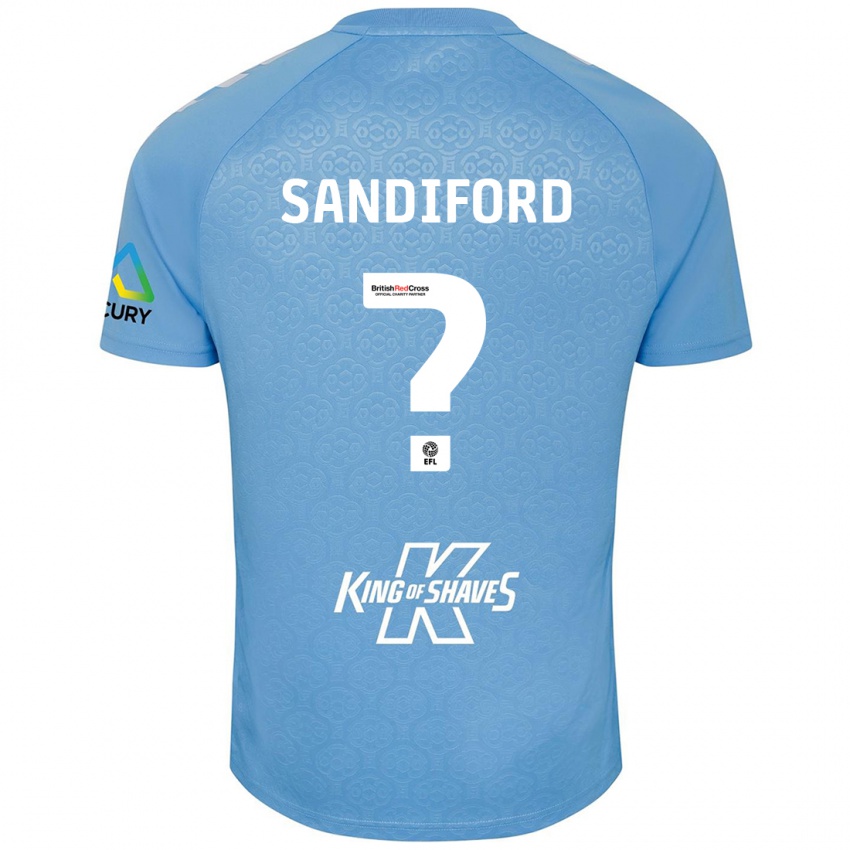 Kinderen Greg Sandiford #0 Blauw Wit Thuisshirt Thuistenue 2024/25 T-Shirt België