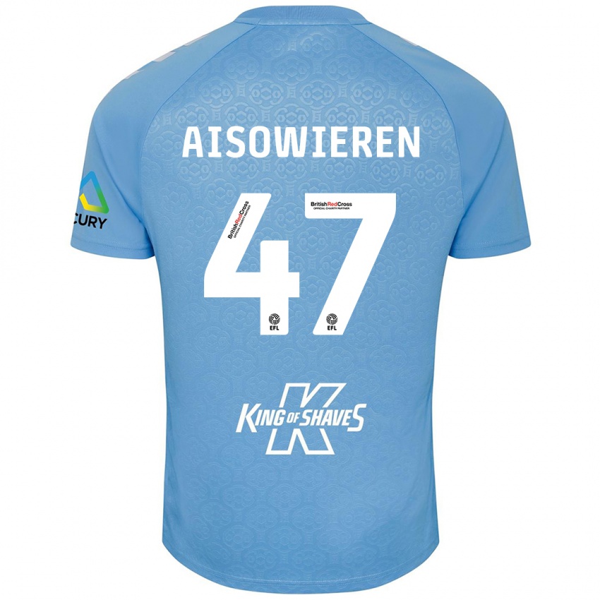 Kinderen Evan Eghosa Aisowieren #47 Blauw Wit Thuisshirt Thuistenue 2024/25 T-Shirt België