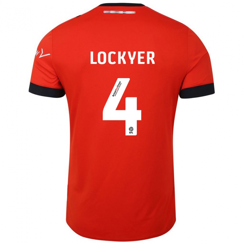 Kinder Tom Lockyer #4 Orange Schwarz Heimtrikot Trikot 2024/25 T-Shirt Belgien