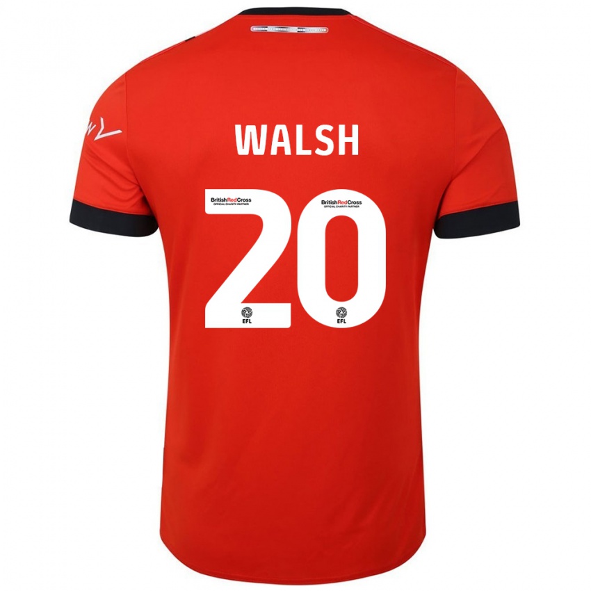 Kinder Liam Walsh #20 Orange Schwarz Heimtrikot Trikot 2024/25 T-Shirt Belgien