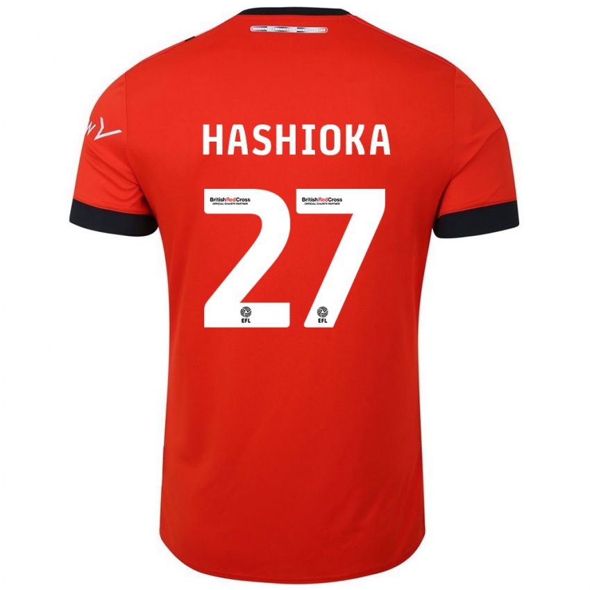 Enfant Maillot Daiki Hashioka #27 Orange Noir Tenues Domicile 2024/25 T-Shirt Belgique