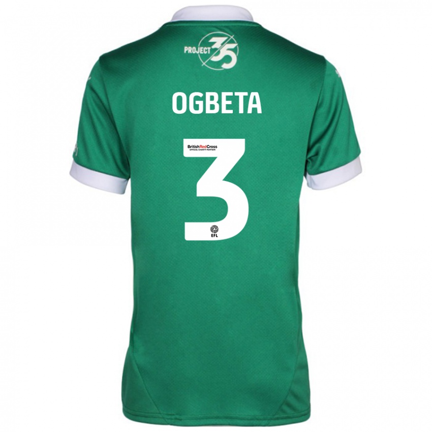 Kinderen Nathanael Ogbeta #3 Groen Wit Thuisshirt Thuistenue 2024/25 T-Shirt België