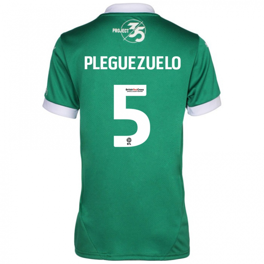 Kinderen Julio Pleguezuelo #5 Groen Wit Thuisshirt Thuistenue 2024/25 T-Shirt België