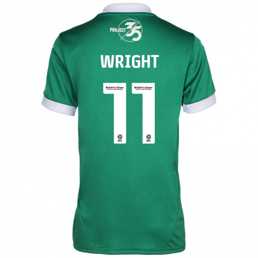 Kinderen Callum Wright #11 Groen Wit Thuisshirt Thuistenue 2024/25 T-Shirt België