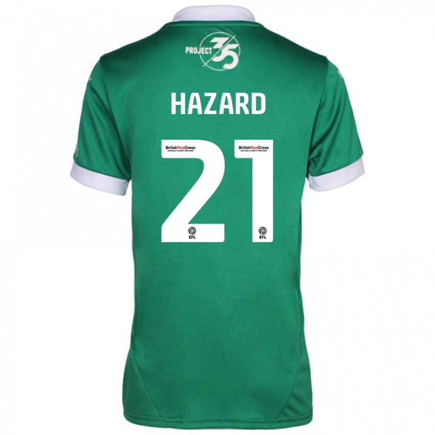 Kinderen Conor Hazard #21 Groen Wit Thuisshirt Thuistenue 2024/25 T-Shirt België