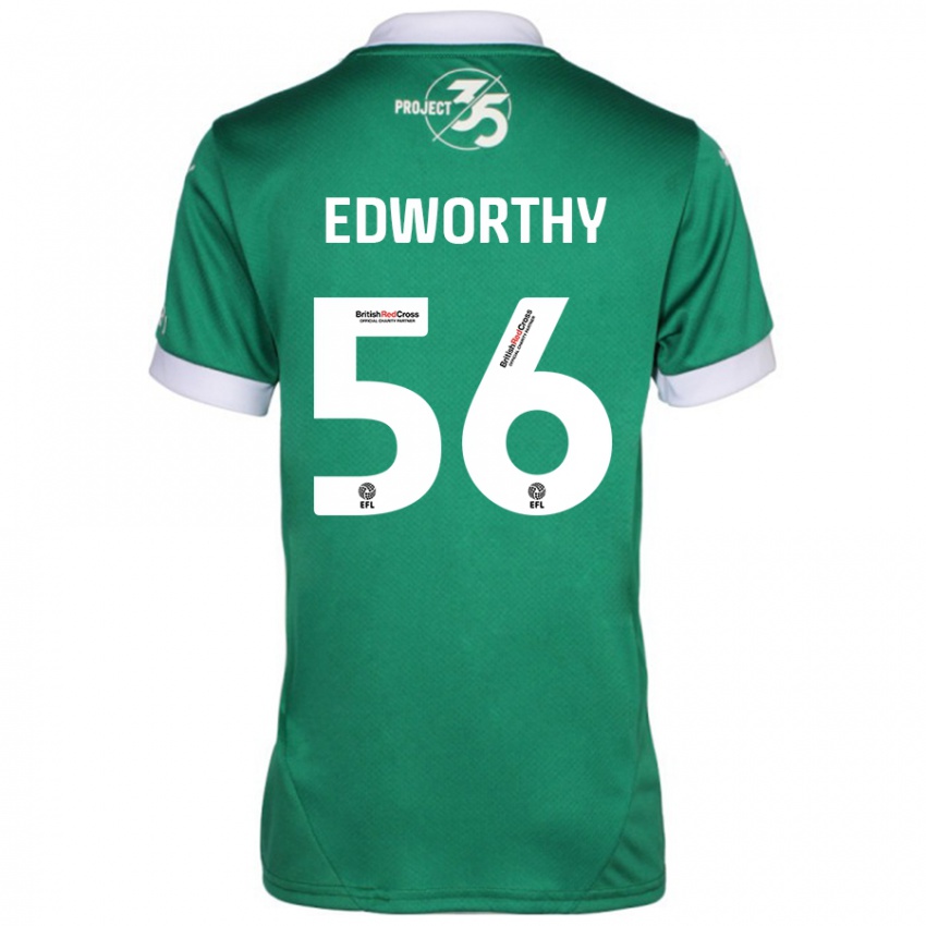 Kinderen Kieran Edworthy #56 Groen Wit Thuisshirt Thuistenue 2024/25 T-Shirt België