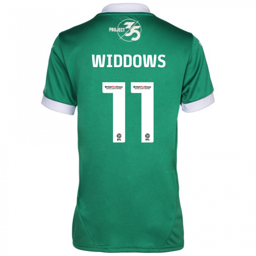 Kinder Jade Widdows #11 Grün Weiß Heimtrikot Trikot 2024/25 T-Shirt Belgien