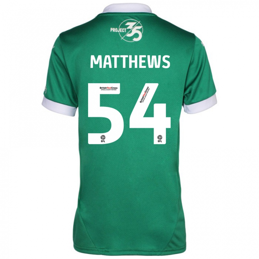 Kinderen Jack Matthews #54 Groen Wit Thuisshirt Thuistenue 2024/25 T-Shirt België