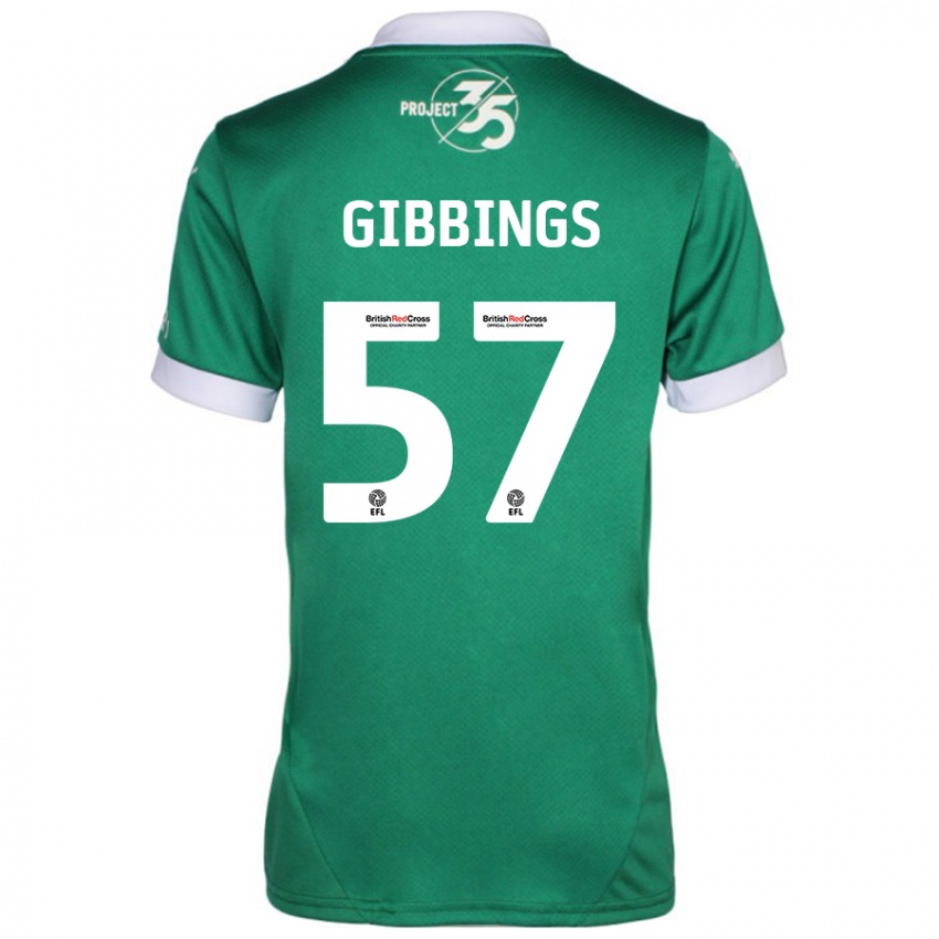 Kinderen Cole Gibbings #57 Groen Wit Thuisshirt Thuistenue 2024/25 T-Shirt België