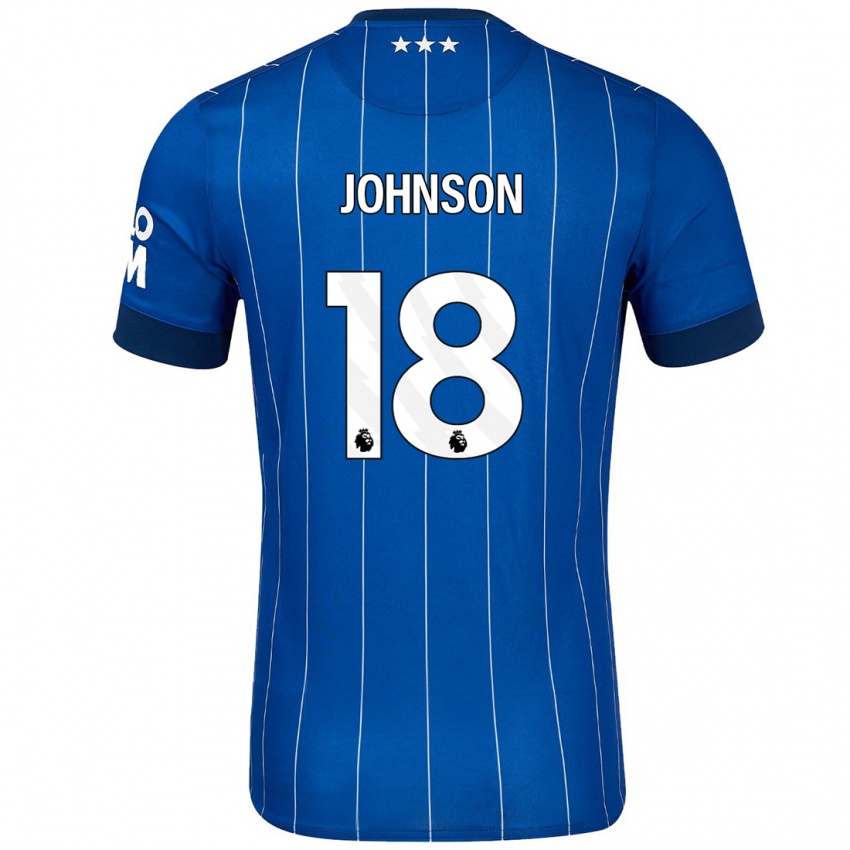 Kinderen Ben Johnson #18 Marineblauw Thuisshirt Thuistenue 2024/25 T-Shirt België