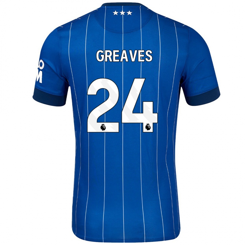 Kinderen Jacob Greaves #24 Marineblauw Thuisshirt Thuistenue 2024/25 T-Shirt België