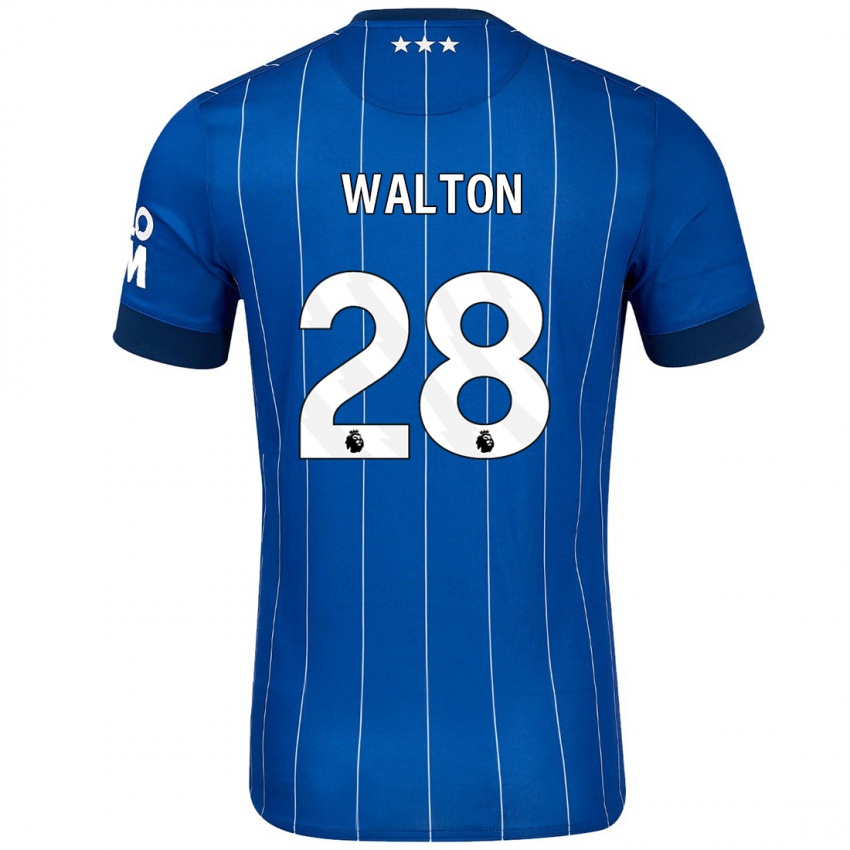 Kinderen Christian Walton #28 Marineblauw Thuisshirt Thuistenue 2024/25 T-Shirt België