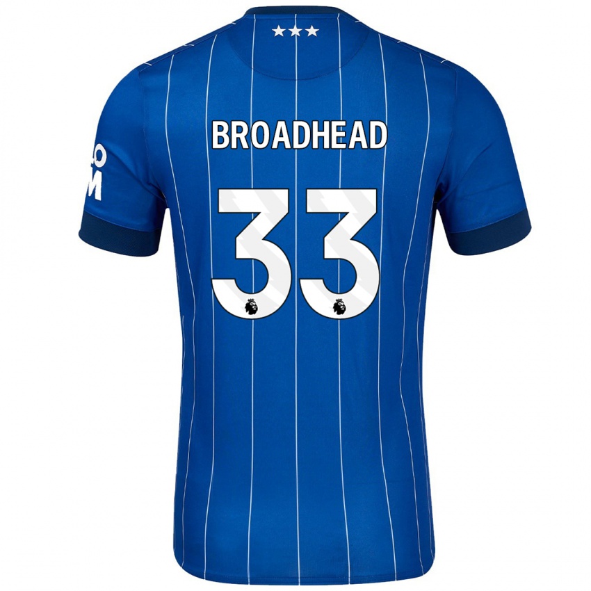 Kinderen Nathan Broadhead #33 Marineblauw Thuisshirt Thuistenue 2024/25 T-Shirt België