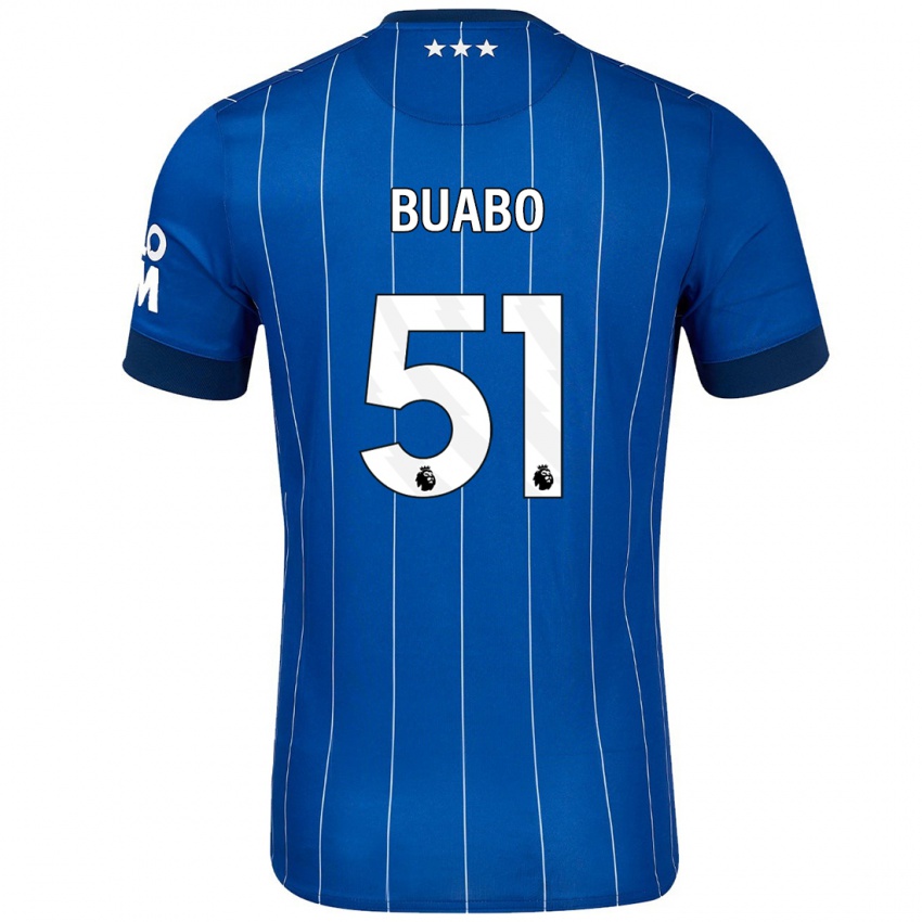 Kinderen Gerard Buabo #51 Marineblauw Thuisshirt Thuistenue 2024/25 T-Shirt België