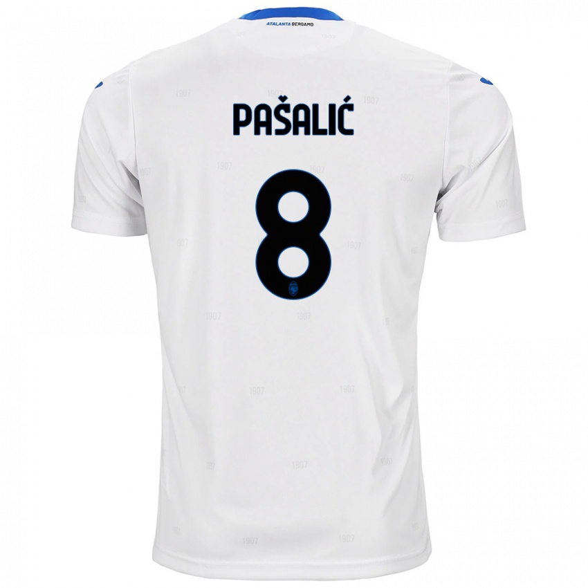 Enfant Maillot Mario Pasalic #8 Blanc Tenues Extérieur 2024/25 T-Shirt Belgique