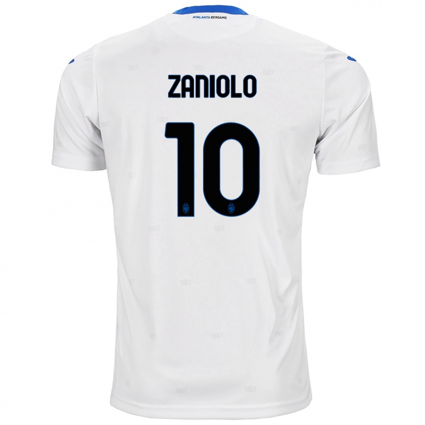 Kinderen Nicolo Zaniolo #10 Wit Uitshirt Uittenue 2024/25 T-Shirt België