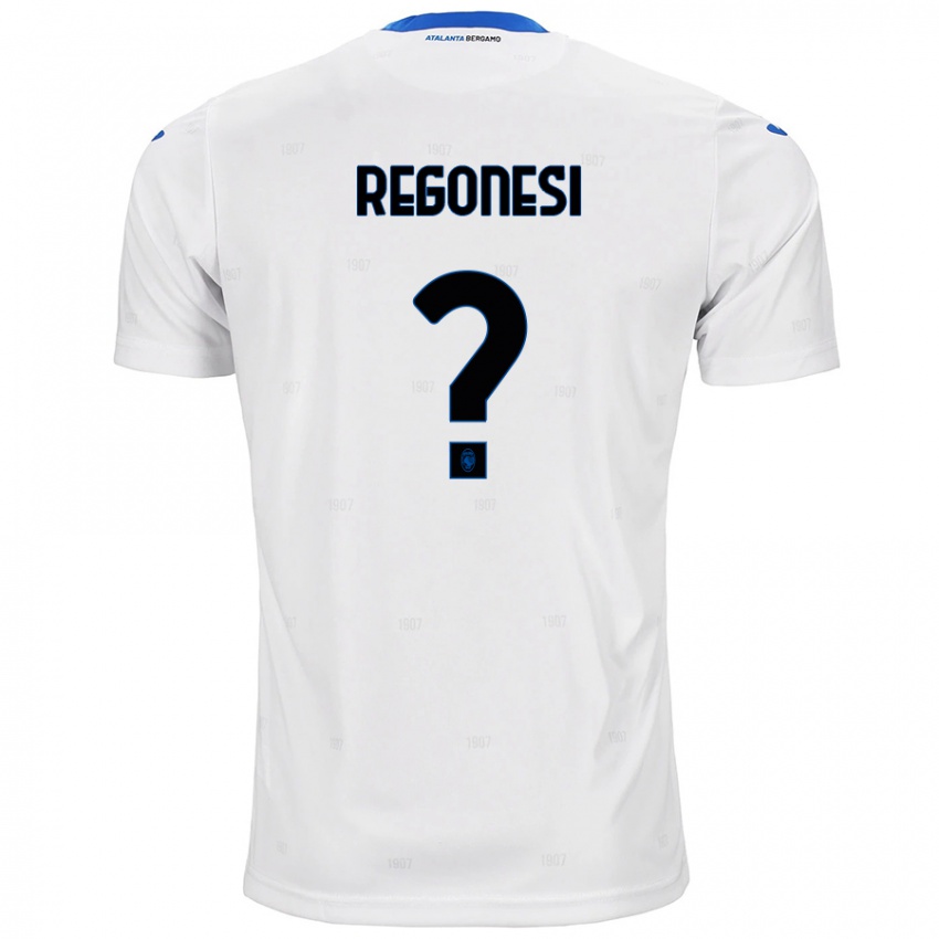 Enfant Maillot Nicolò Regonesi #0 Blanc Tenues Extérieur 2024/25 T-Shirt Belgique