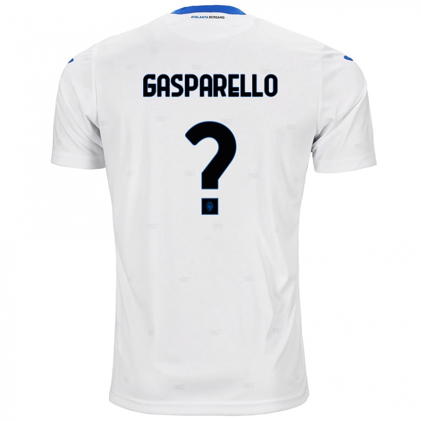 Enfant Maillot Francesco Gasparello #0 Blanc Tenues Extérieur 2024/25 T-Shirt Belgique