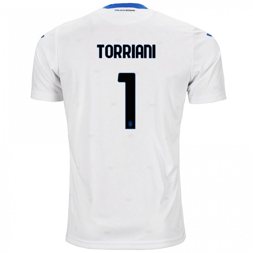 Enfant Maillot Andrea Torriani #1 Blanc Tenues Extérieur 2024/25 T-Shirt Belgique