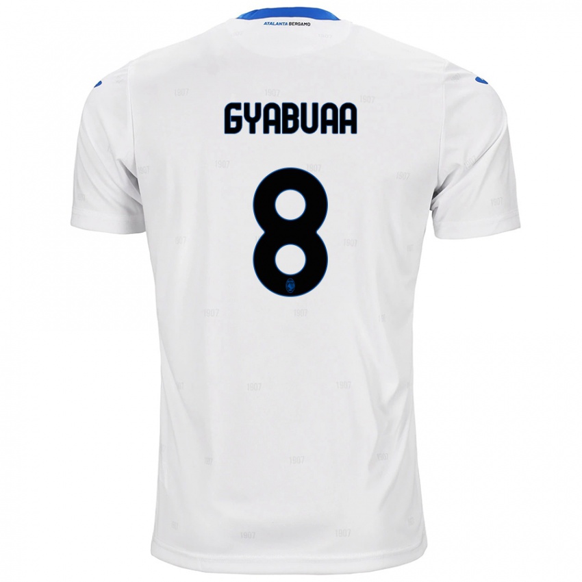 Enfant Maillot Emmanuel Gyabuaa #8 Blanc Tenues Extérieur 2024/25 T-Shirt Belgique