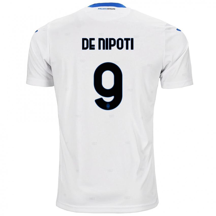 Enfant Maillot Tommaso De Nipoti #9 Blanc Tenues Extérieur 2024/25 T-Shirt Belgique