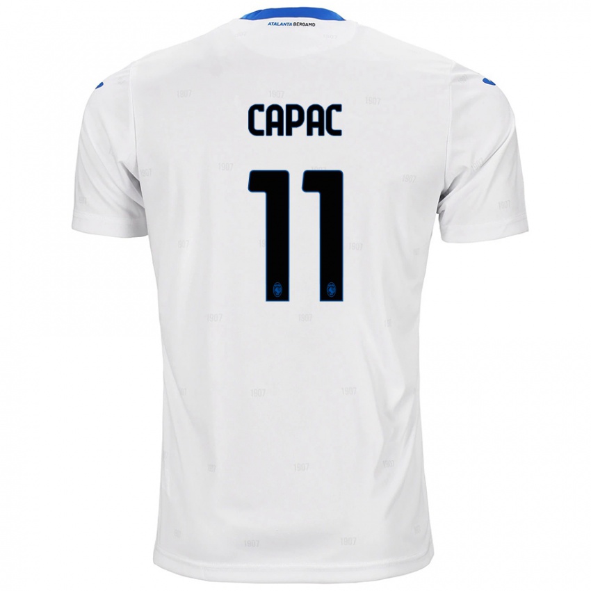 Enfant Maillot Alexandru Capac #11 Blanc Tenues Extérieur 2024/25 T-Shirt Belgique