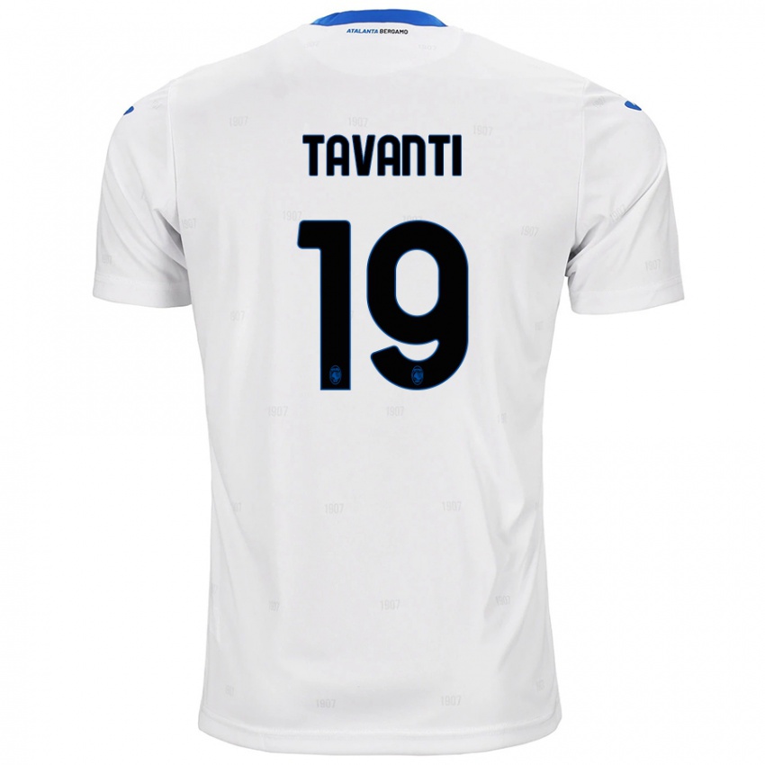 Enfant Maillot Mattia Tavanti #19 Blanc Tenues Extérieur 2024/25 T-Shirt Belgique