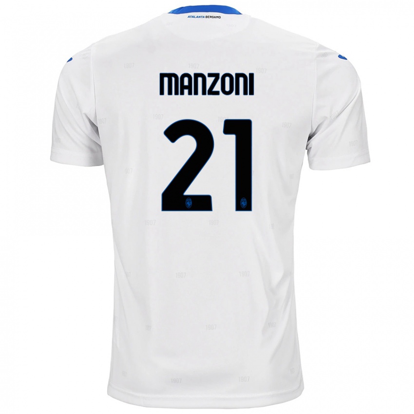 Enfant Maillot Alberto Manzoni #21 Blanc Tenues Extérieur 2024/25 T-Shirt Belgique