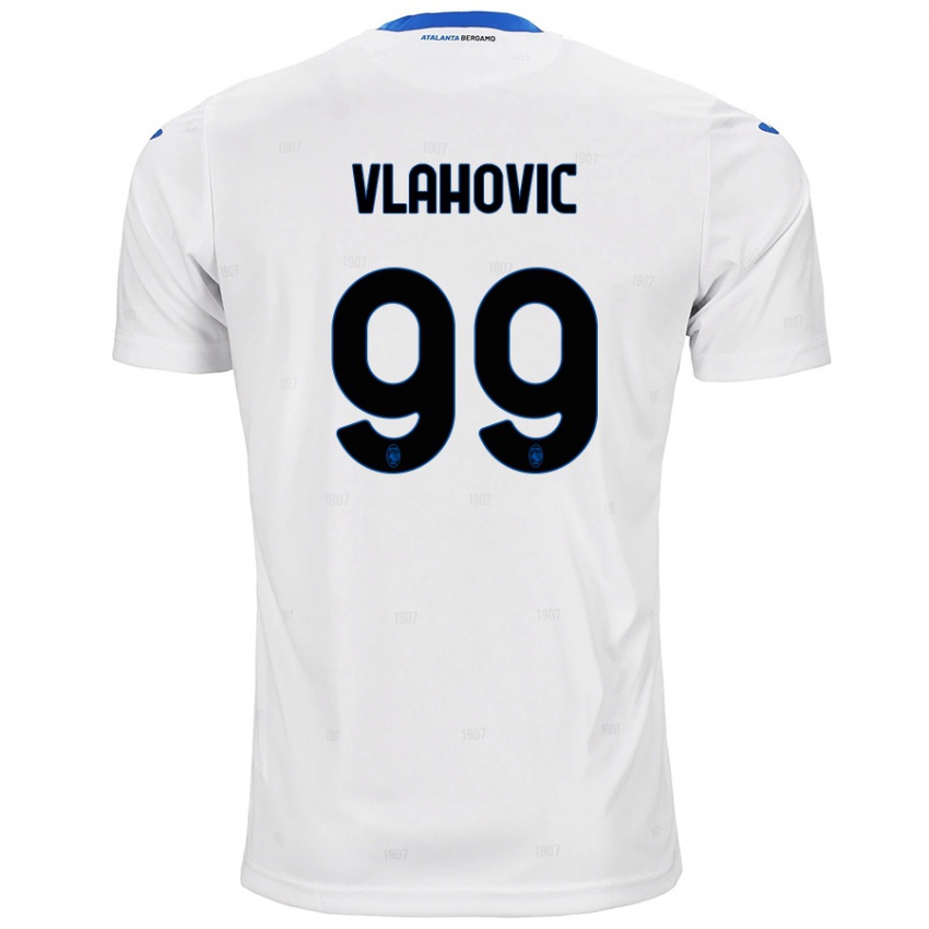 Enfant Maillot Vanja Vlahovic #99 Blanc Tenues Extérieur 2024/25 T-Shirt Belgique