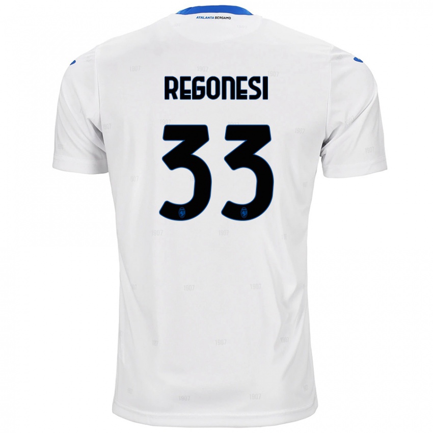 Enfant Maillot Iacopo Regonesi #33 Blanc Tenues Extérieur 2024/25 T-Shirt Belgique