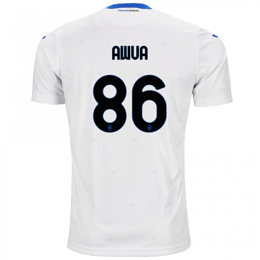 Enfant Maillot Theophilus Awua #86 Blanc Tenues Extérieur 2024/25 T-Shirt Belgique