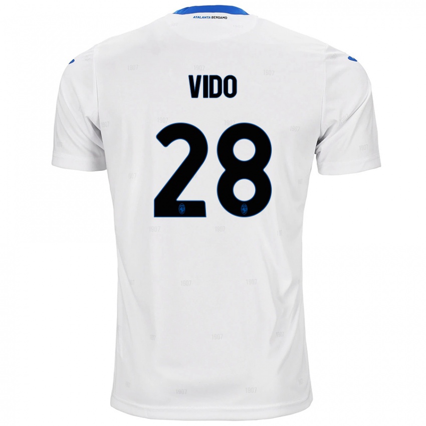 Enfant Maillot Luca Vido #28 Blanc Tenues Extérieur 2024/25 T-Shirt Belgique