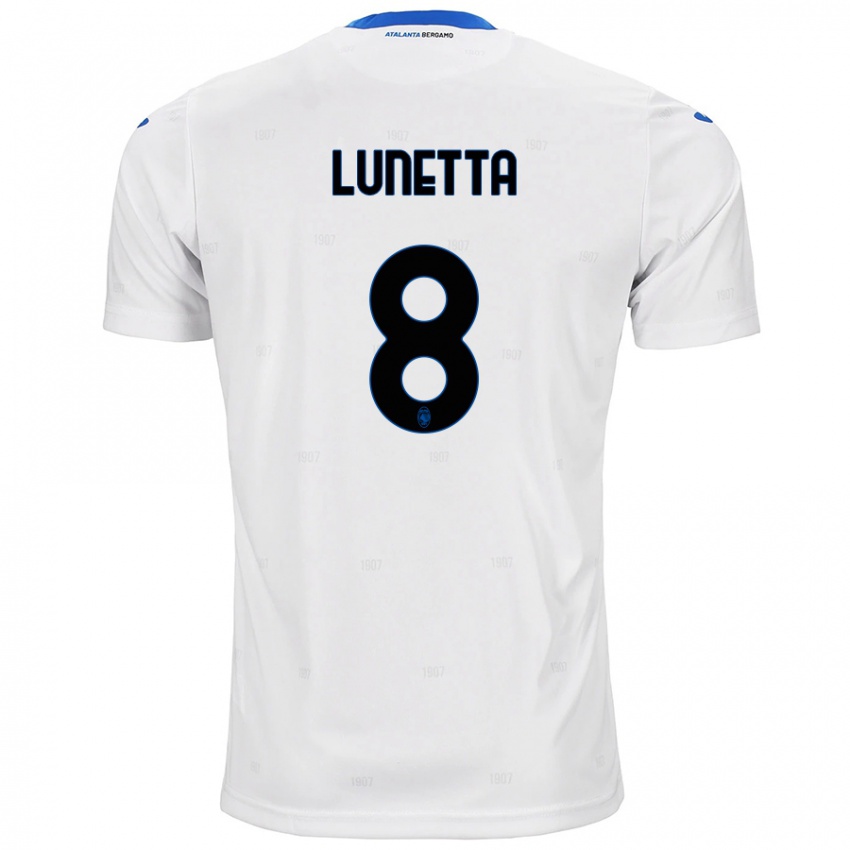 Enfant Maillot Gabriel Lunetta #8 Blanc Tenues Extérieur 2024/25 T-Shirt Belgique