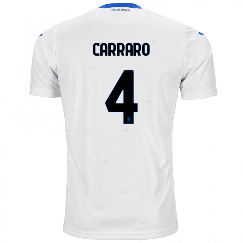 Enfant Maillot Marco Carraro #4 Blanc Tenues Extérieur 2024/25 T-Shirt Belgique