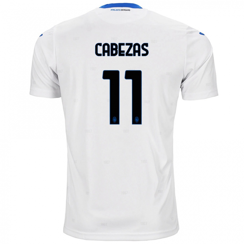 Enfant Maillot Bryan Cabezas #11 Blanc Tenues Extérieur 2024/25 T-Shirt Belgique