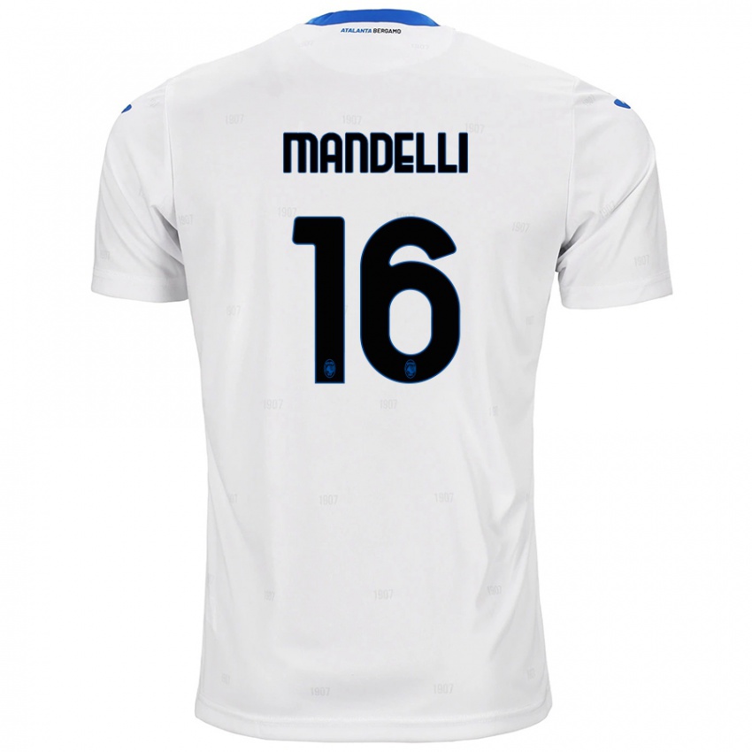 Enfant Maillot Giulia Mandelli #16 Blanc Tenues Extérieur 2024/25 T-Shirt Belgique