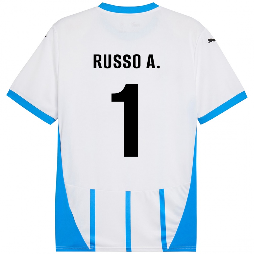 Kinderen Alessandro Russo #1 Wit Blauw Uitshirt Uittenue 2024/25 T-Shirt België