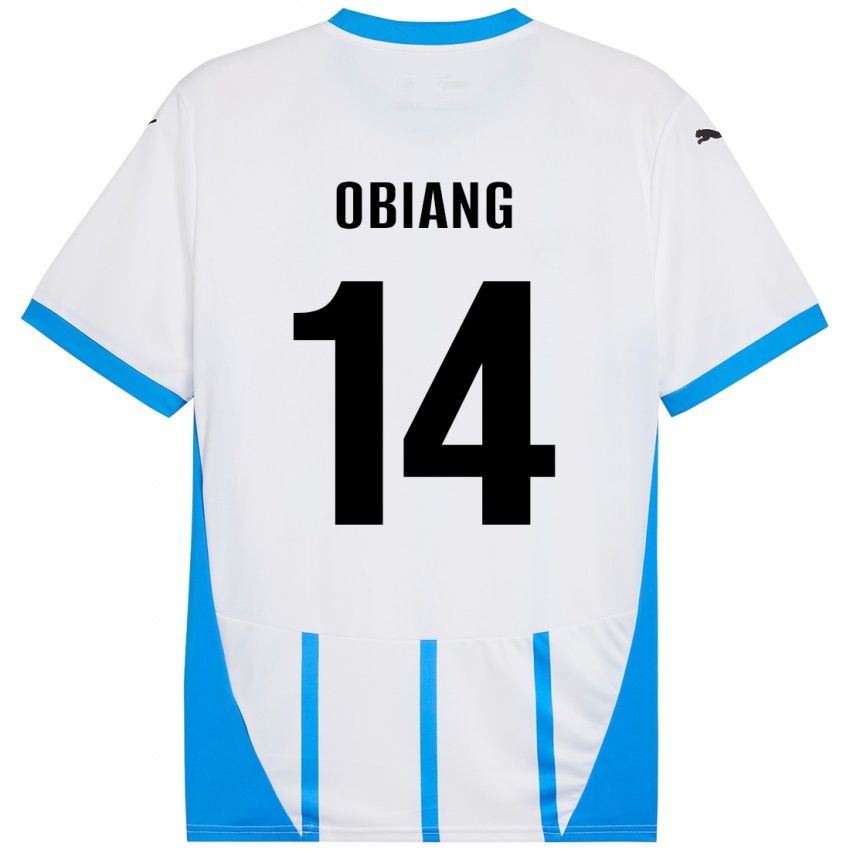 Kinderen Pedro Obiang #14 Wit Blauw Uitshirt Uittenue 2024/25 T-Shirt België