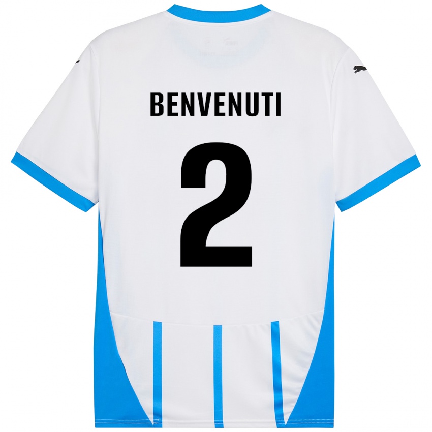 Kinderen Giacomo Benvenuti #2 Wit Blauw Uitshirt Uittenue 2024/25 T-Shirt België