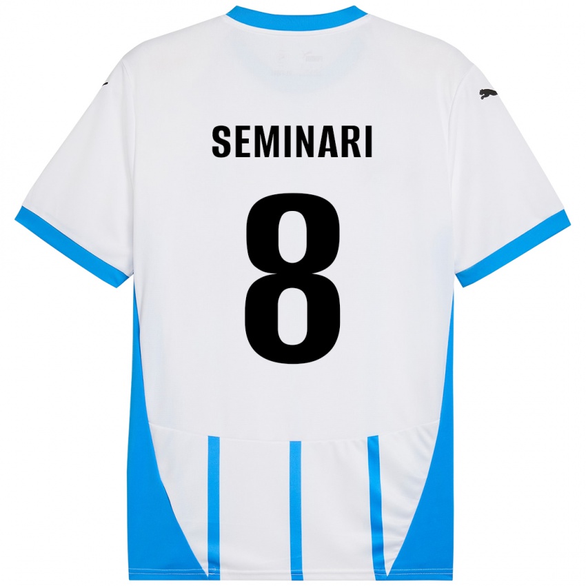 Kinderen Giacomo Seminari #8 Wit Blauw Uitshirt Uittenue 2024/25 T-Shirt België