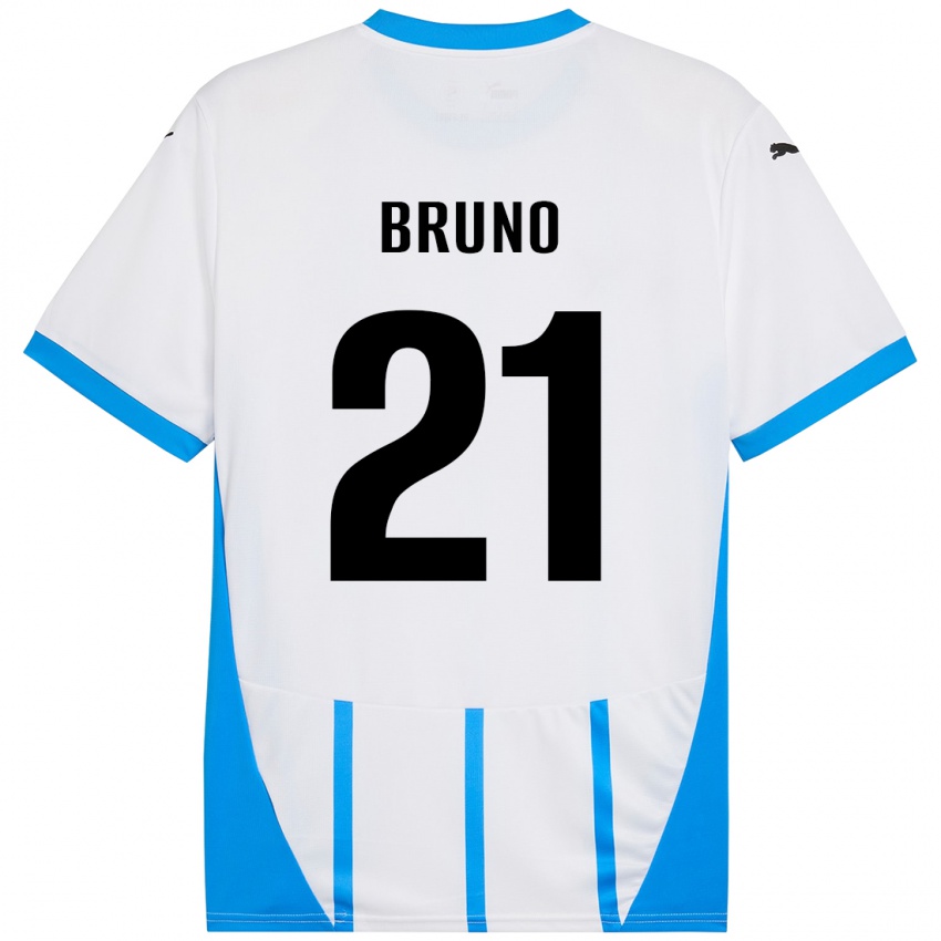 Kinderen Kevin Bruno #21 Wit Blauw Uitshirt Uittenue 2024/25 T-Shirt België