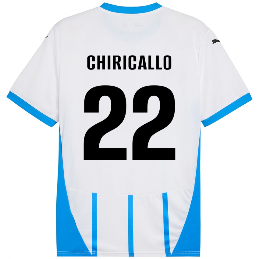 Kinderen Giovanni Chiricallo #22 Wit Blauw Uitshirt Uittenue 2024/25 T-Shirt België