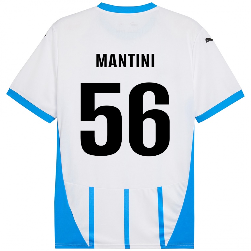 Kinderen Raffaele Mantini #56 Wit Blauw Uitshirt Uittenue 2024/25 T-Shirt België