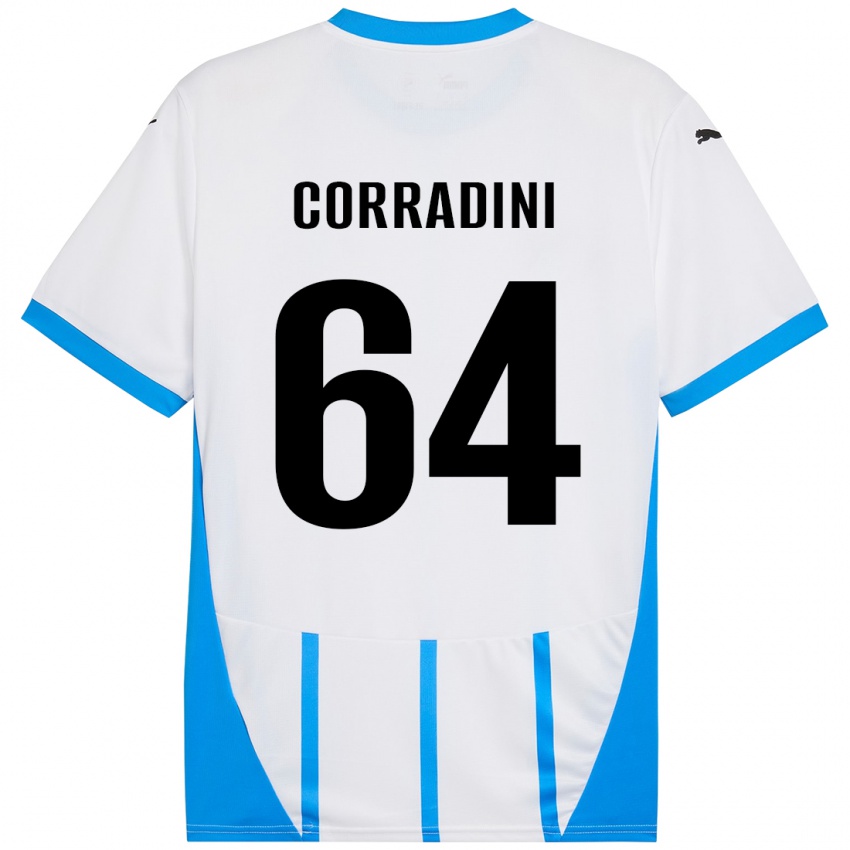 Kinderen Francesco Corradini #64 Wit Blauw Uitshirt Uittenue 2024/25 T-Shirt België