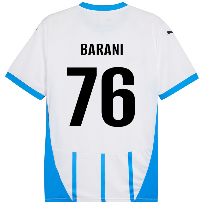 Kinderen Luca Barani #76 Wit Blauw Uitshirt Uittenue 2024/25 T-Shirt België