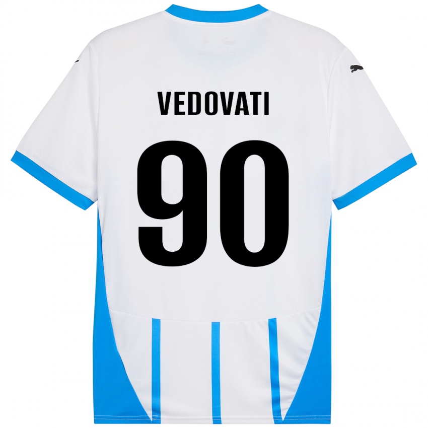 Kinderen Gabriele Vedovati #90 Wit Blauw Uitshirt Uittenue 2024/25 T-Shirt België