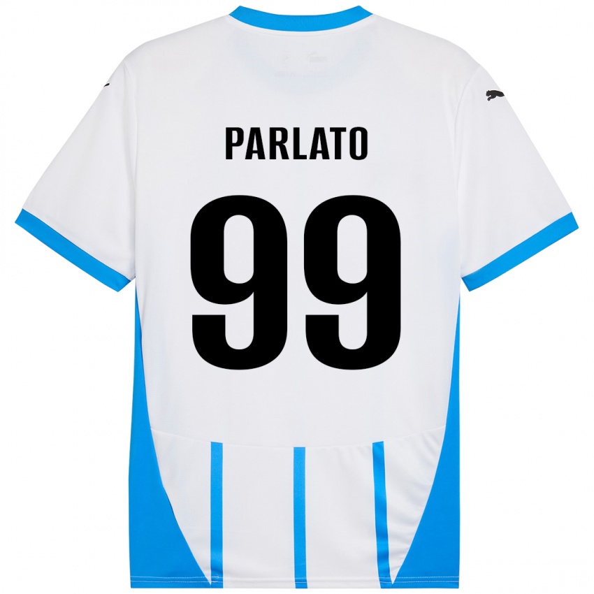 Kinderen Claudio Parlato #99 Wit Blauw Uitshirt Uittenue 2024/25 T-Shirt België