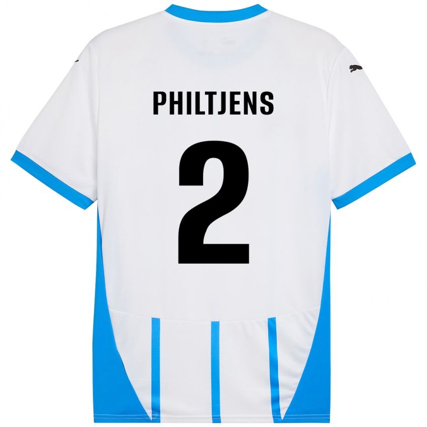 Kinderen Davina Philtjens #2 Wit Blauw Uitshirt Uittenue 2024/25 T-Shirt België